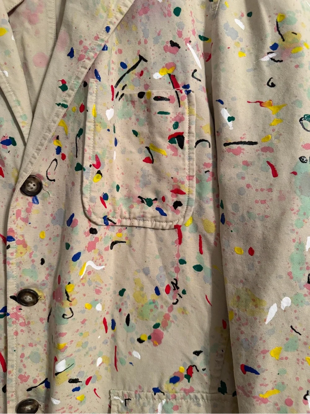 Brooks Brothers Beige Paint-Splatter Casual Blazer M